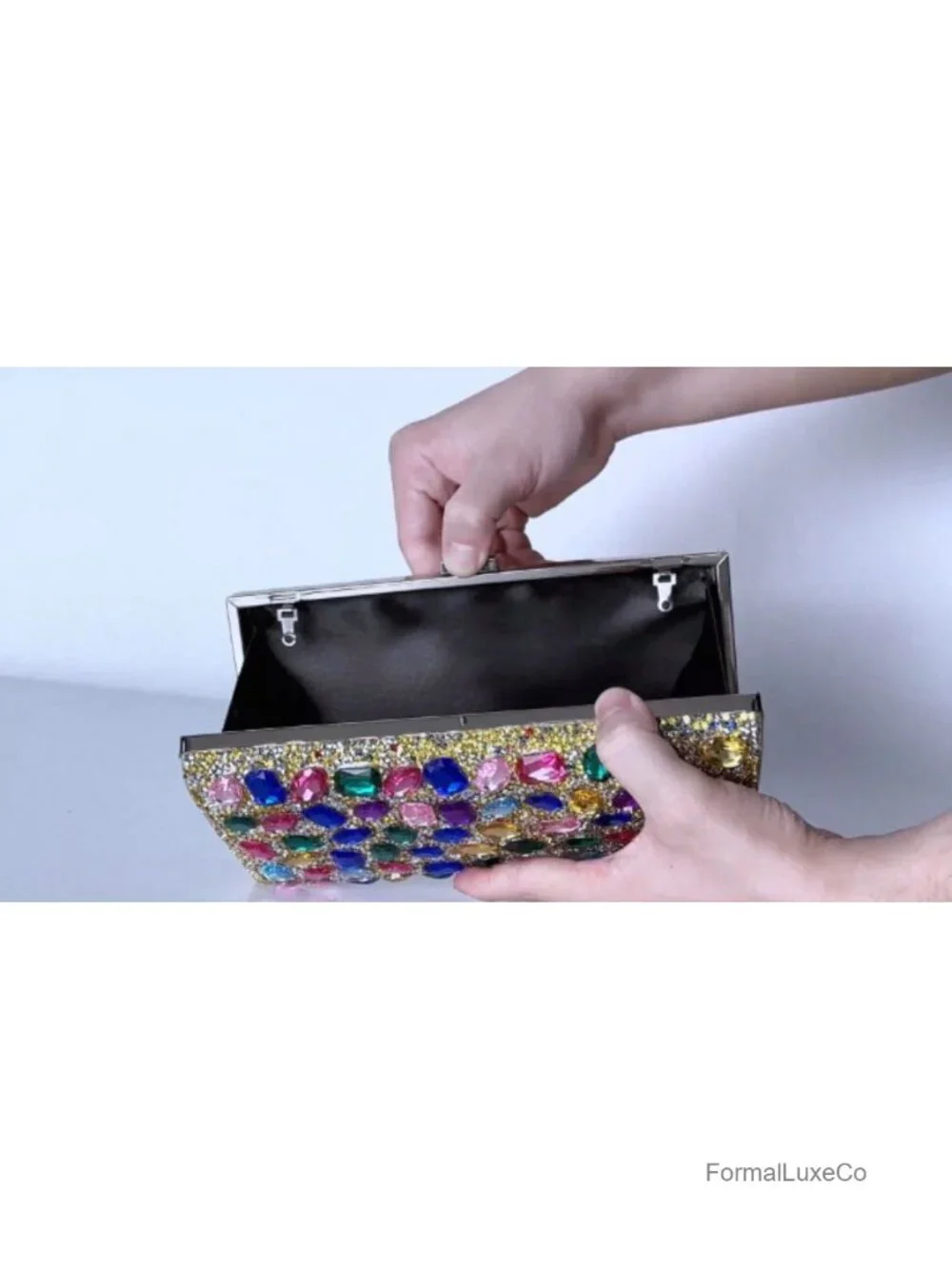 Rhinestone Clutch Purse Evening Bag Crystal Beaded Handbag Party